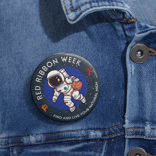 Red Ribbon Week Astronaut Pin Buttons