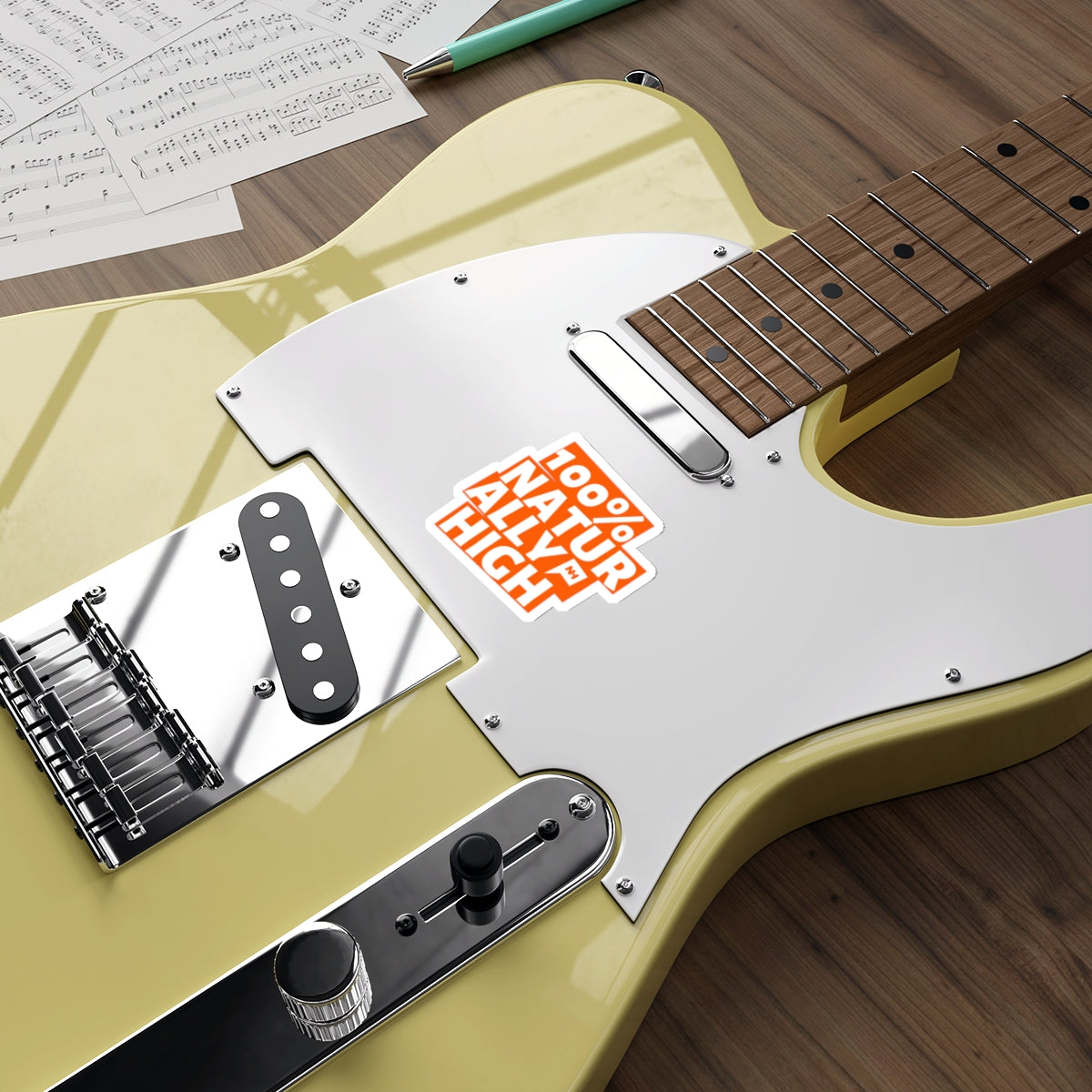 100% Naturally High Die-Cut Sticker