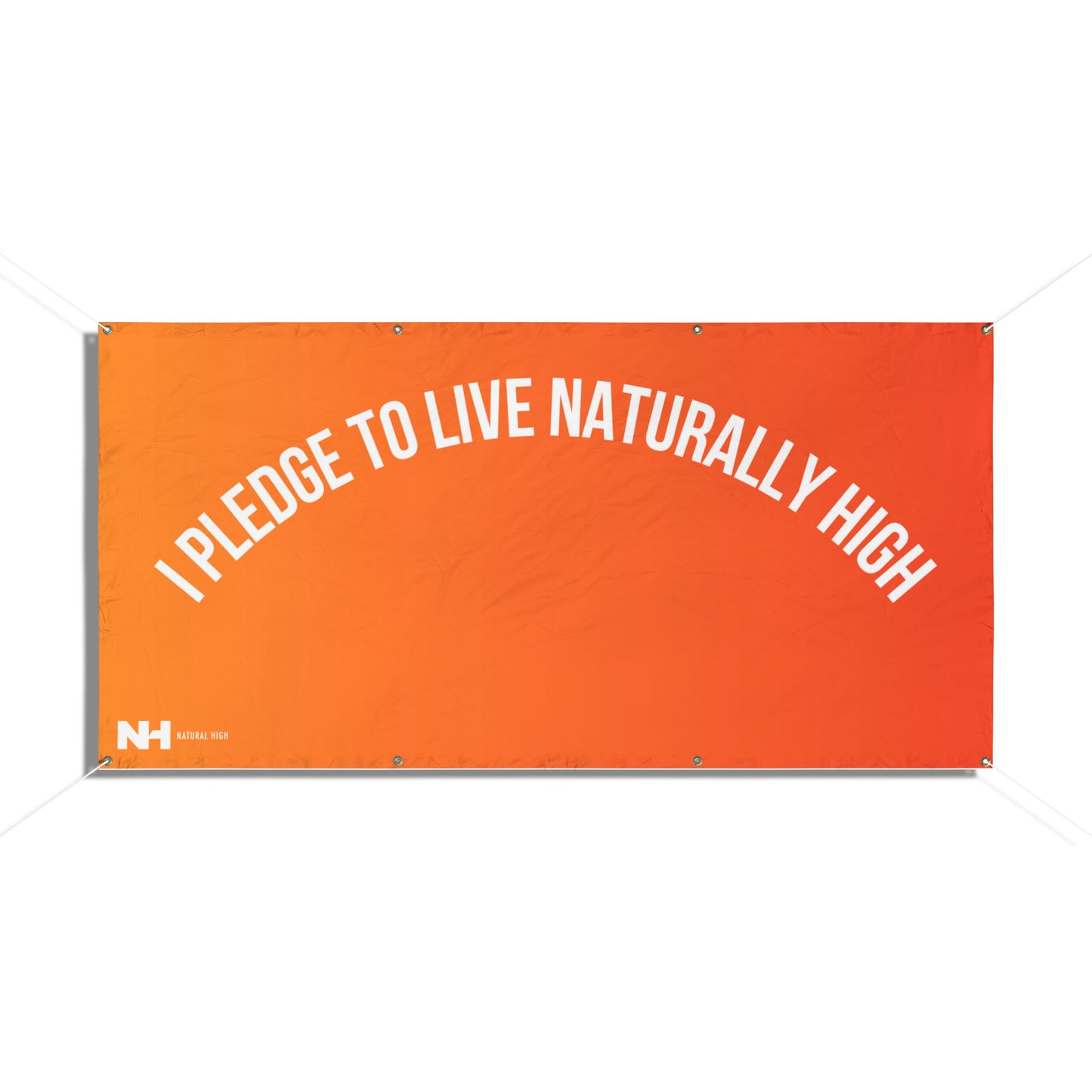 Pledge To Live Naturally High Vinyl Banner - Orange