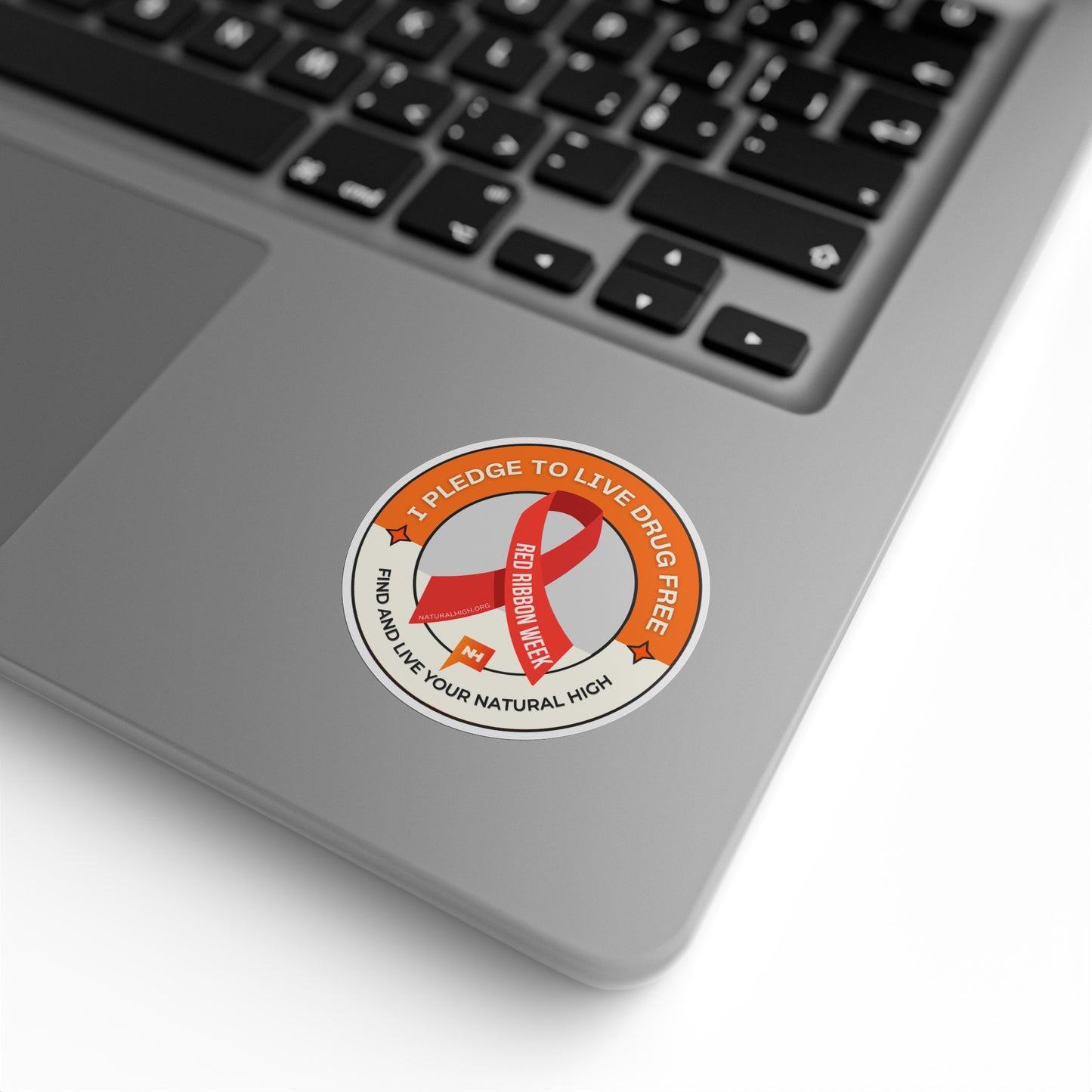 2" x 2" Pledge To Live Drug Free Red Ribbon Week Sticker Rolls