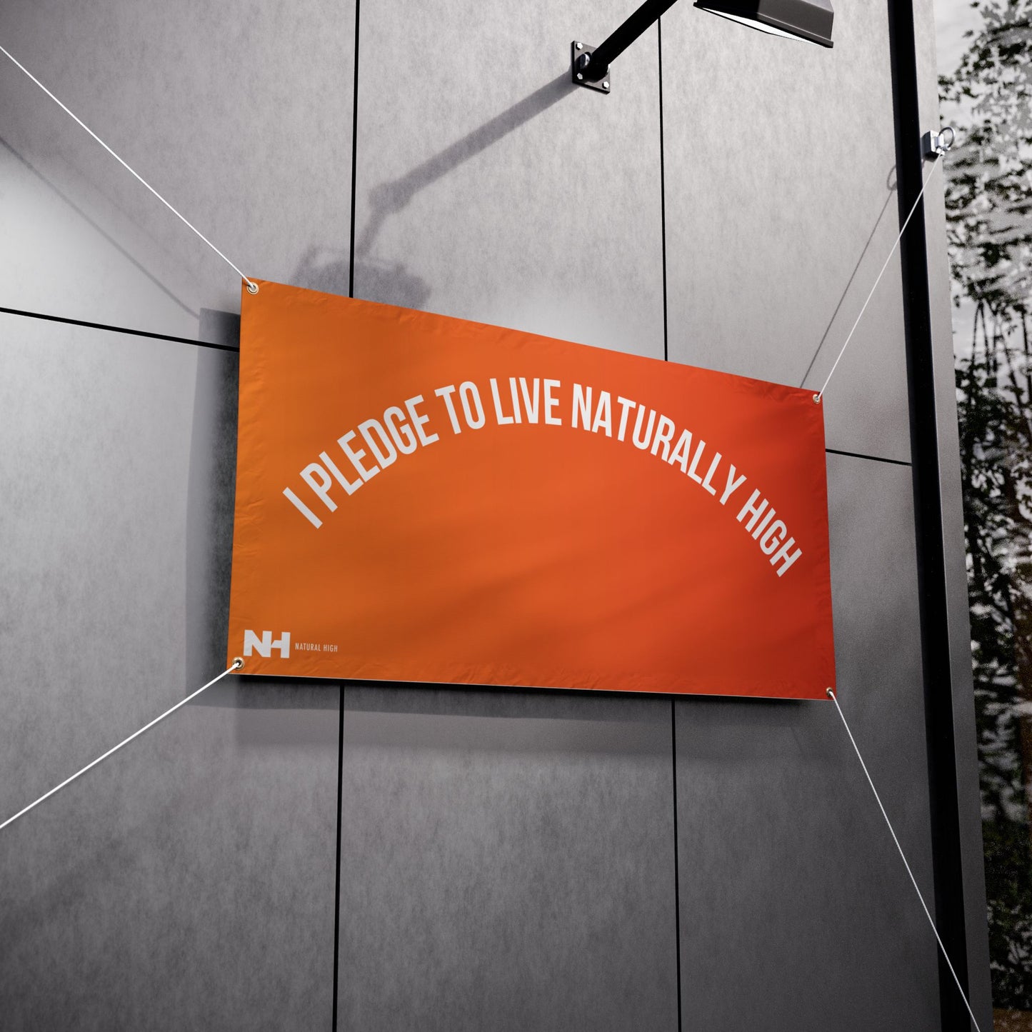 Pledge To Live Naturally High Vinyl Banner - Orange