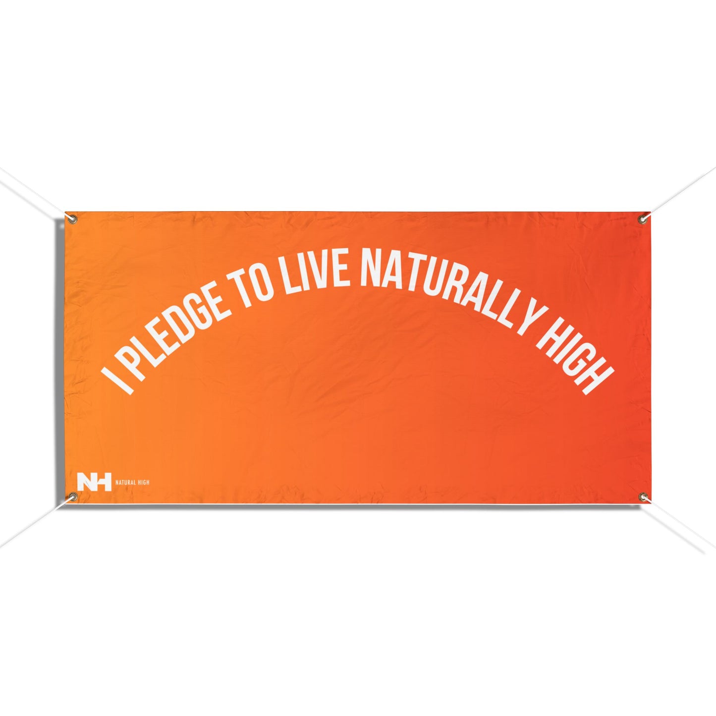 Pledge To Live Naturally High Vinyl Banner - Orange