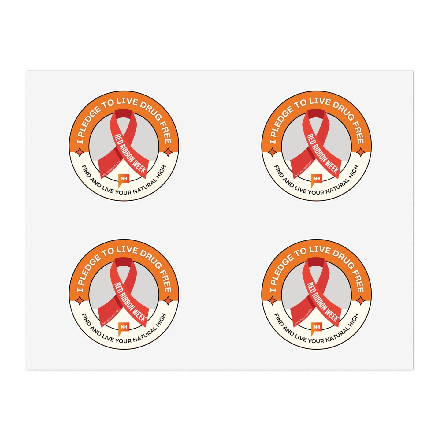"I Pledge to Live Drug Free" - Set of 4 Vinyl Stickers