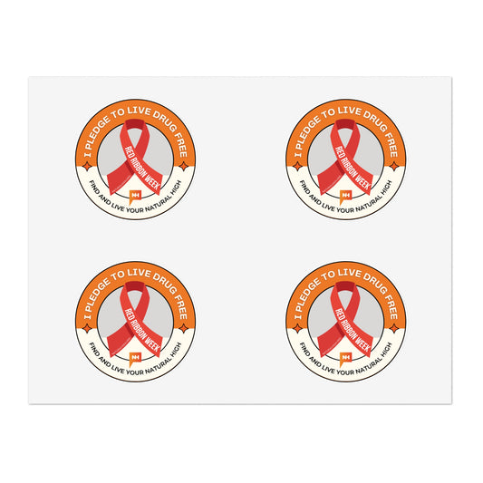 "I Pledge to Live Drug Free" - Set of 4 Vinyl Stickers