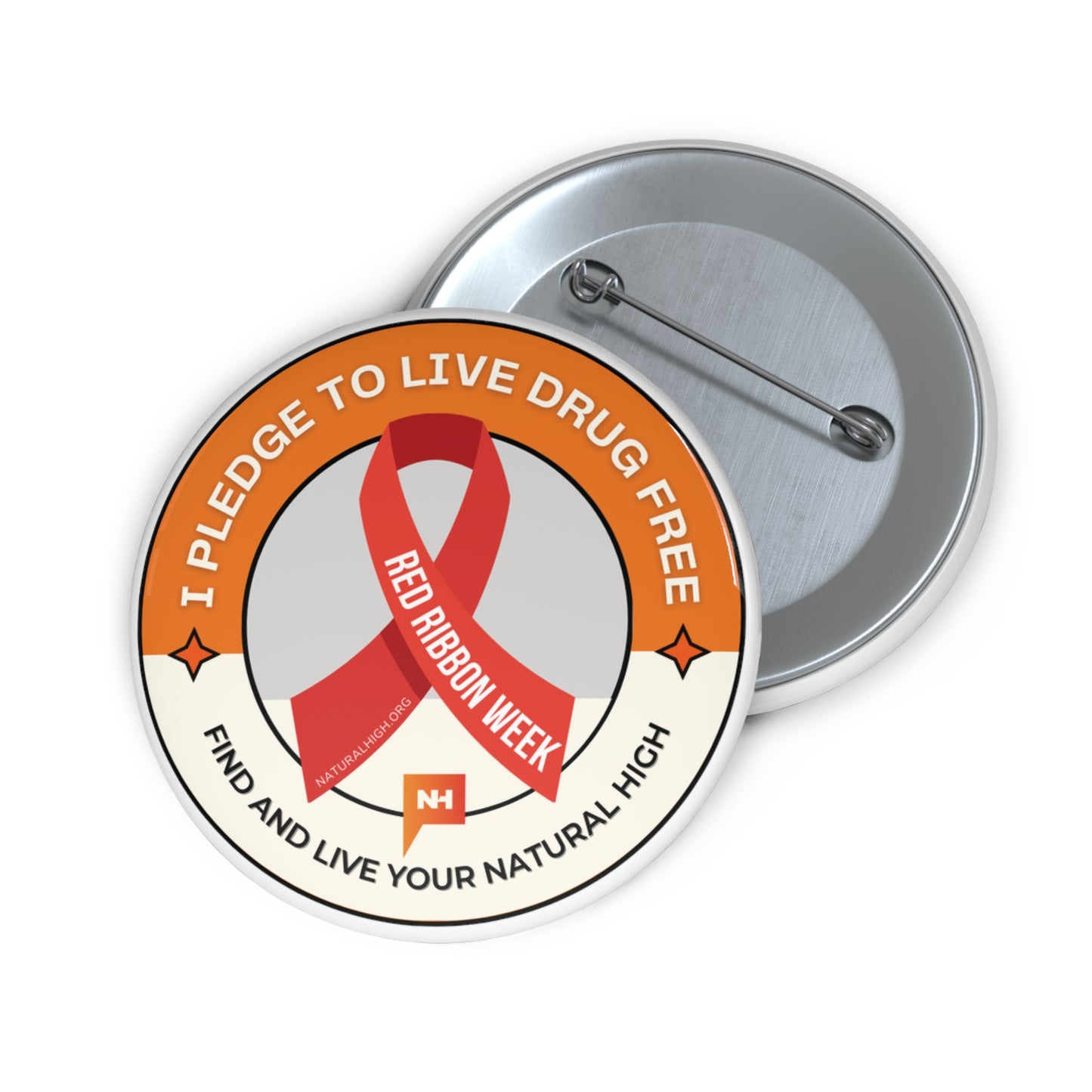 Red Ribbon Week Pledge Pin Buttons