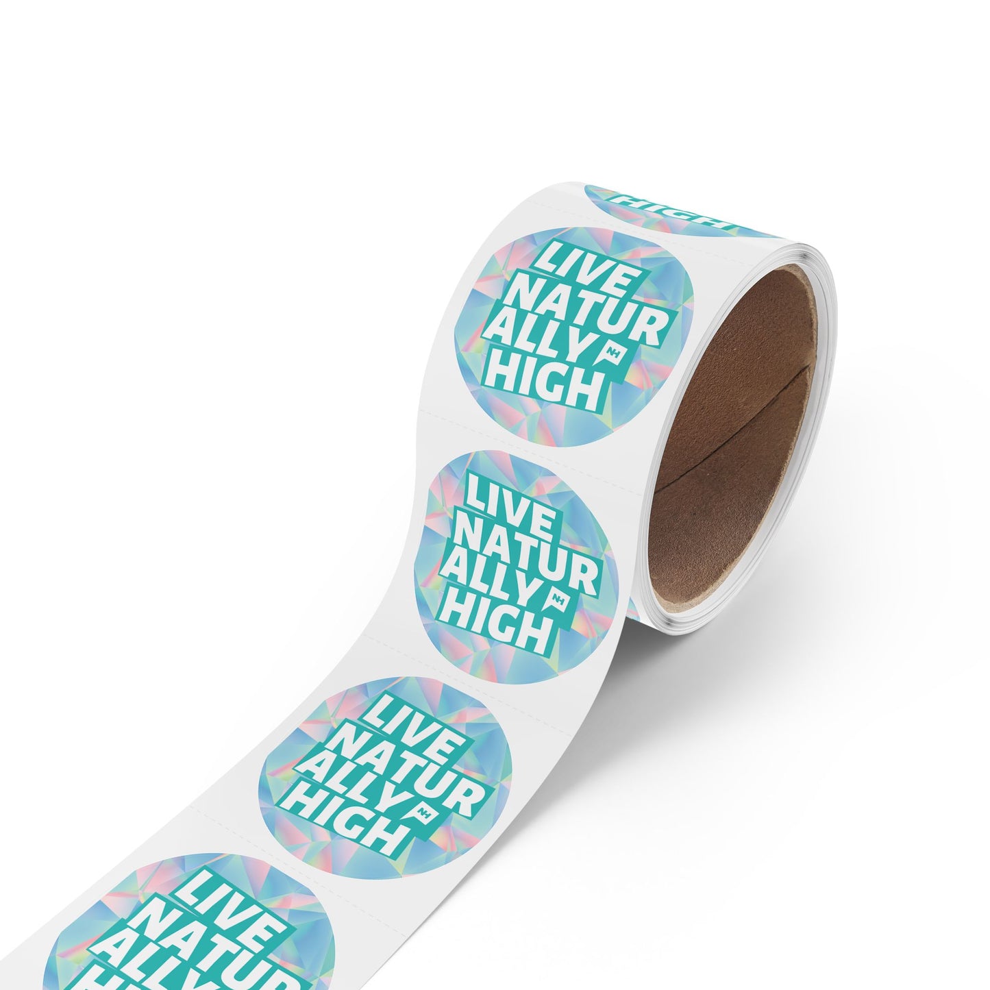 2" x 2" Live Naturally High Geo Circle Sticker Rolls