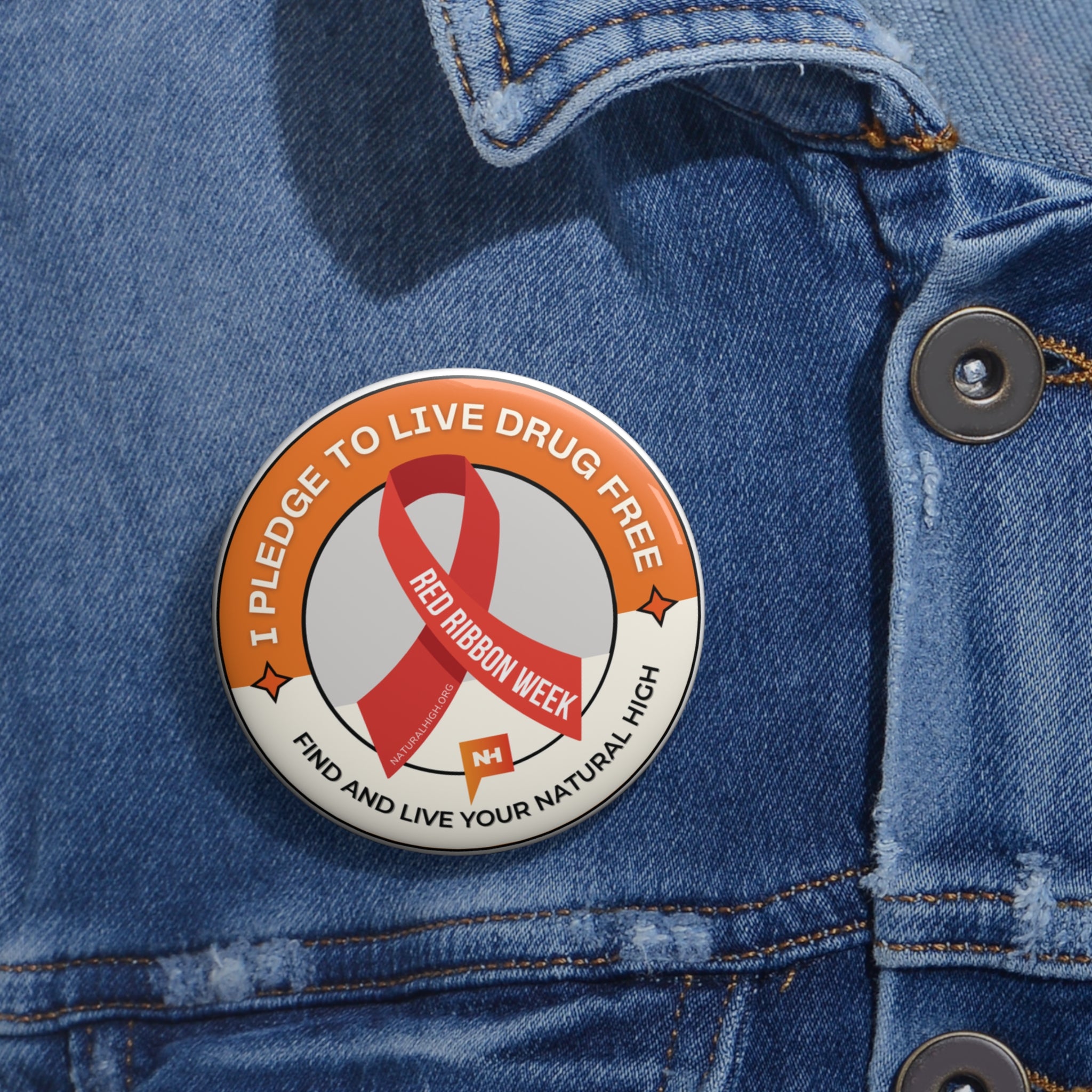 Pledge Ribbon Red Ribbon Week Pledge Pin Buttons – Natural High