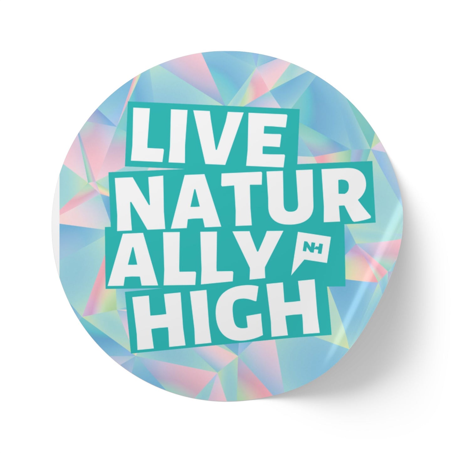 2" x 2" Live Naturally High Geo Circle Sticker Rolls