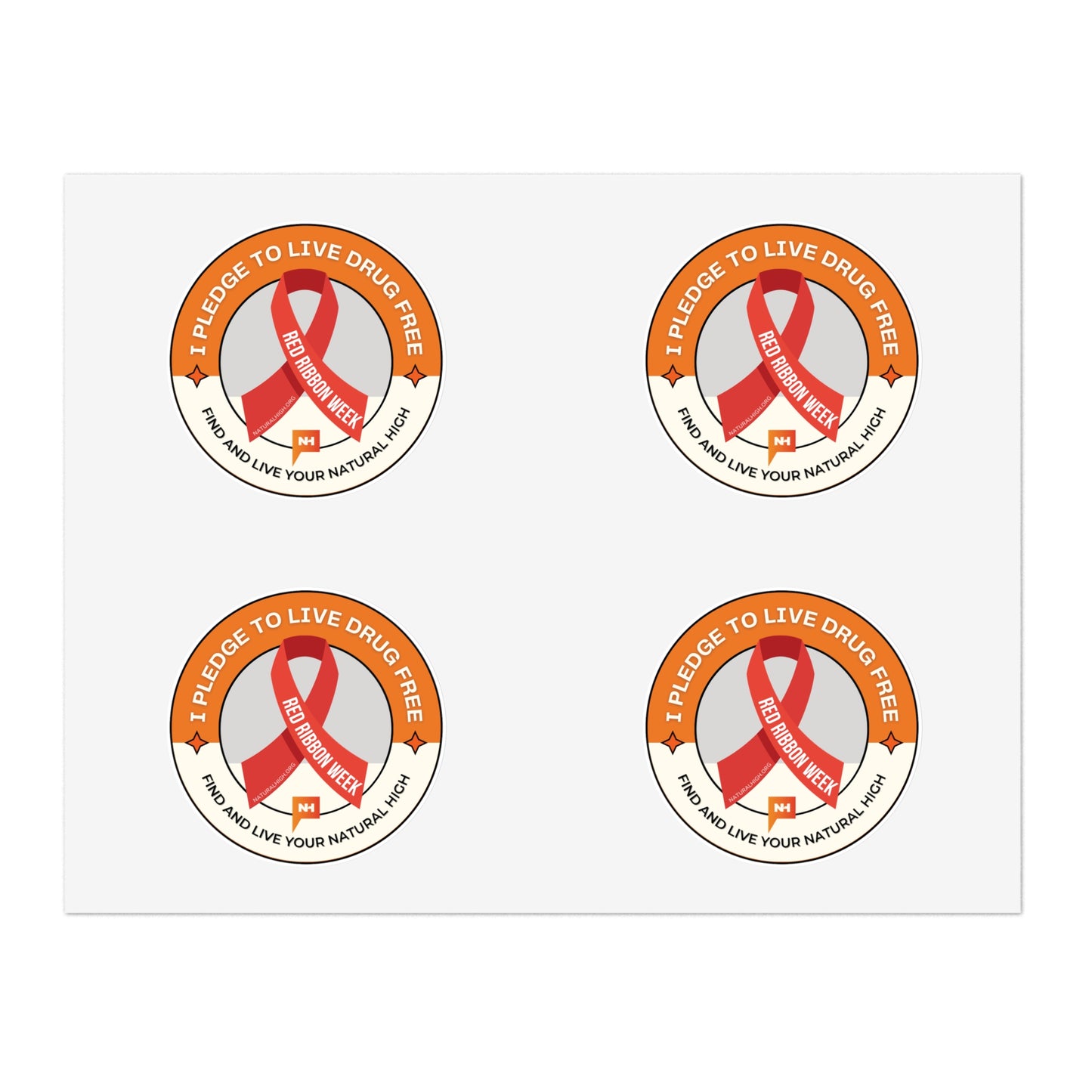 "I Pledge to Live Drug Free" - Set of 4 Vinyl Stickers