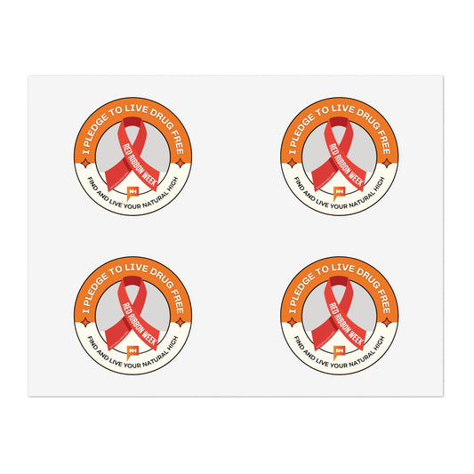 "I Pledge to Live Drug Free" - Set of 4 Vinyl Stickers