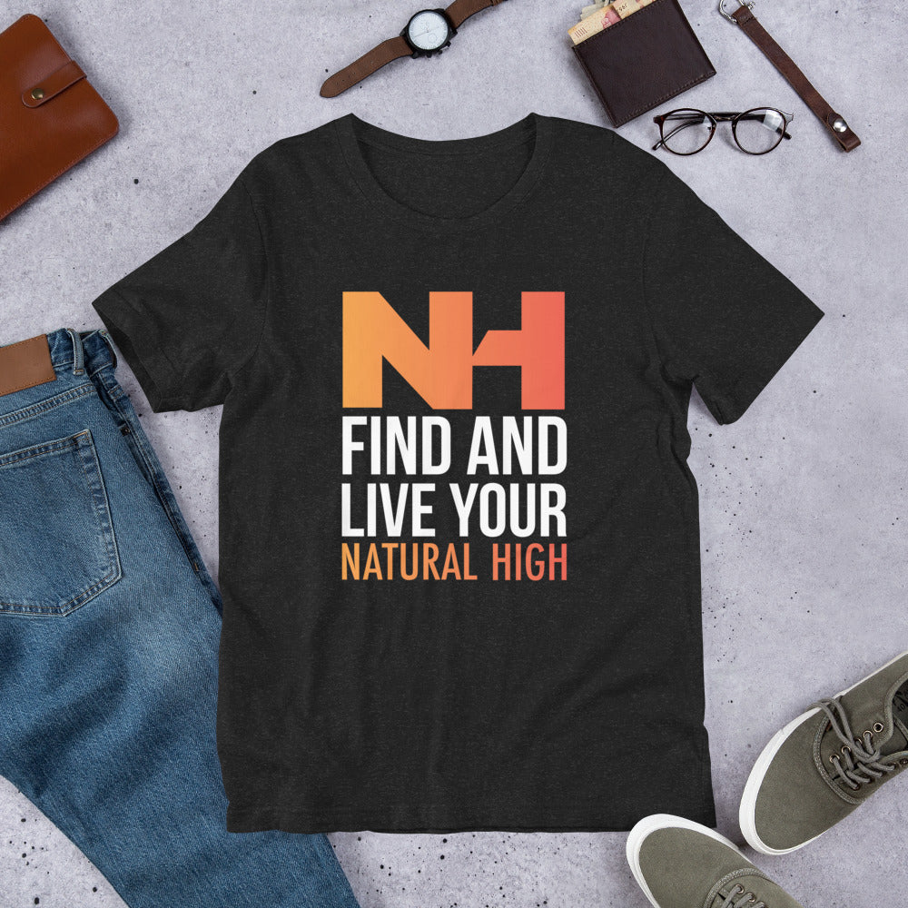 Find And Live Your Natural High Gradient Logo Tee